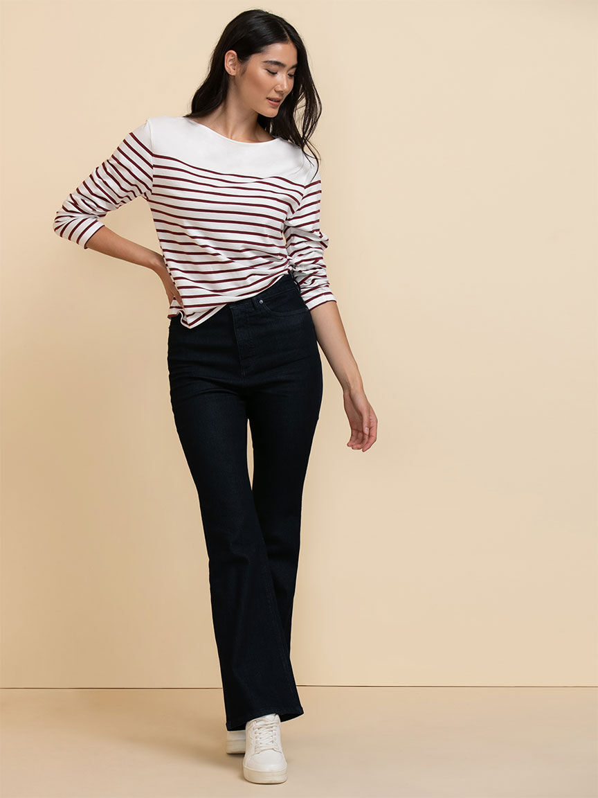 Long Sleeve Boat Neck Top Rickis