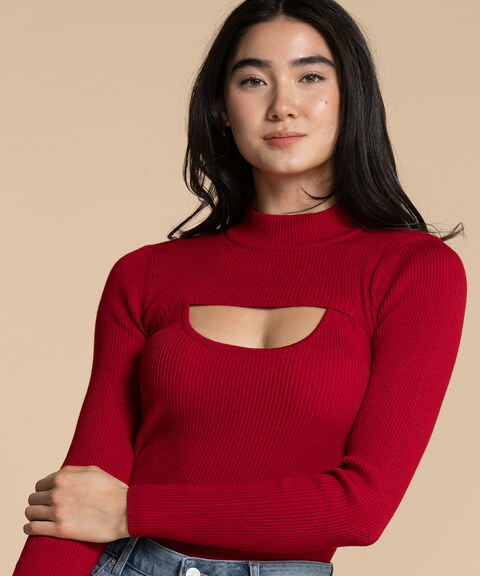 Cut-Out Shrug Sweater