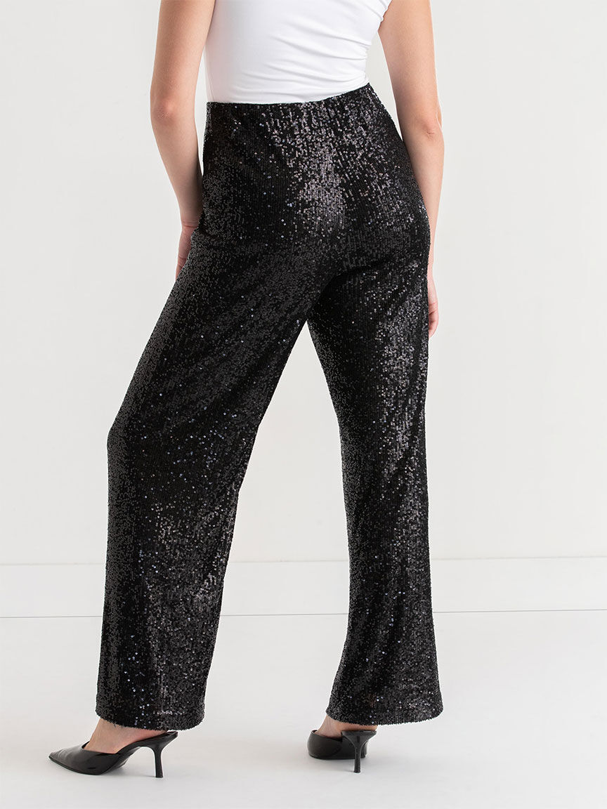 Pull On Wide Leg Sequin Pant Rickis