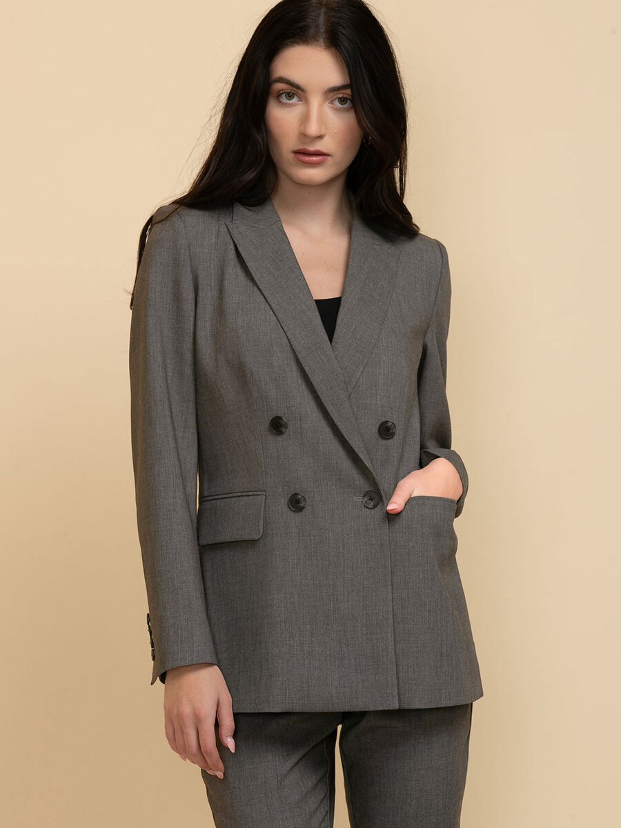 London Double Breasted Relaxed Blazer in Luxe Tailored