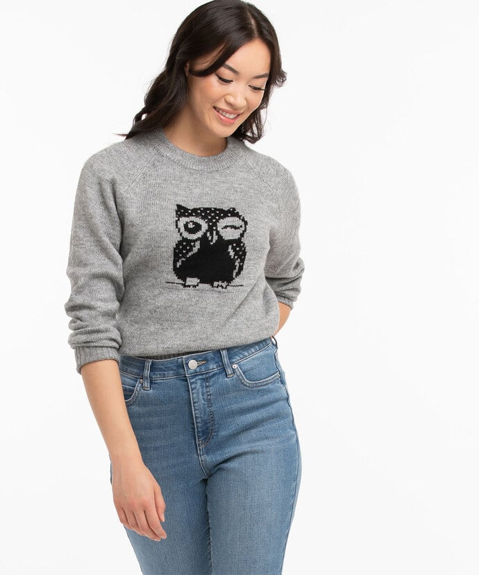 Owl Intarsia Sweater Image 2