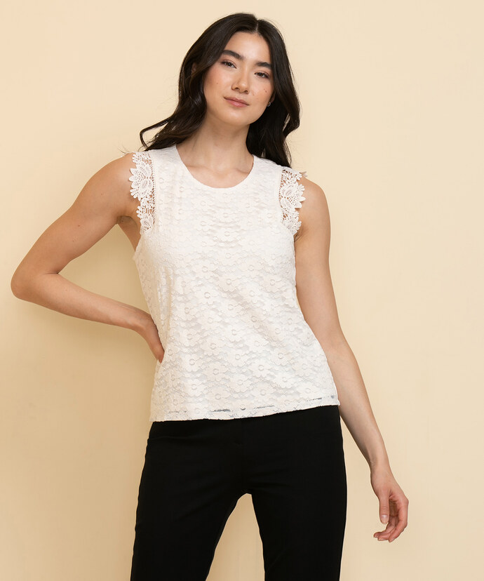 Lace Shell with Crochet Trim Blouse Image 3