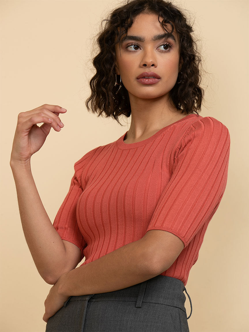 Ribbed elbow sleeve sweater online