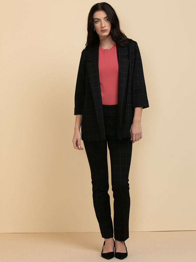 Mid-Length Open Front Blazer in Luxe Ponte Image 2