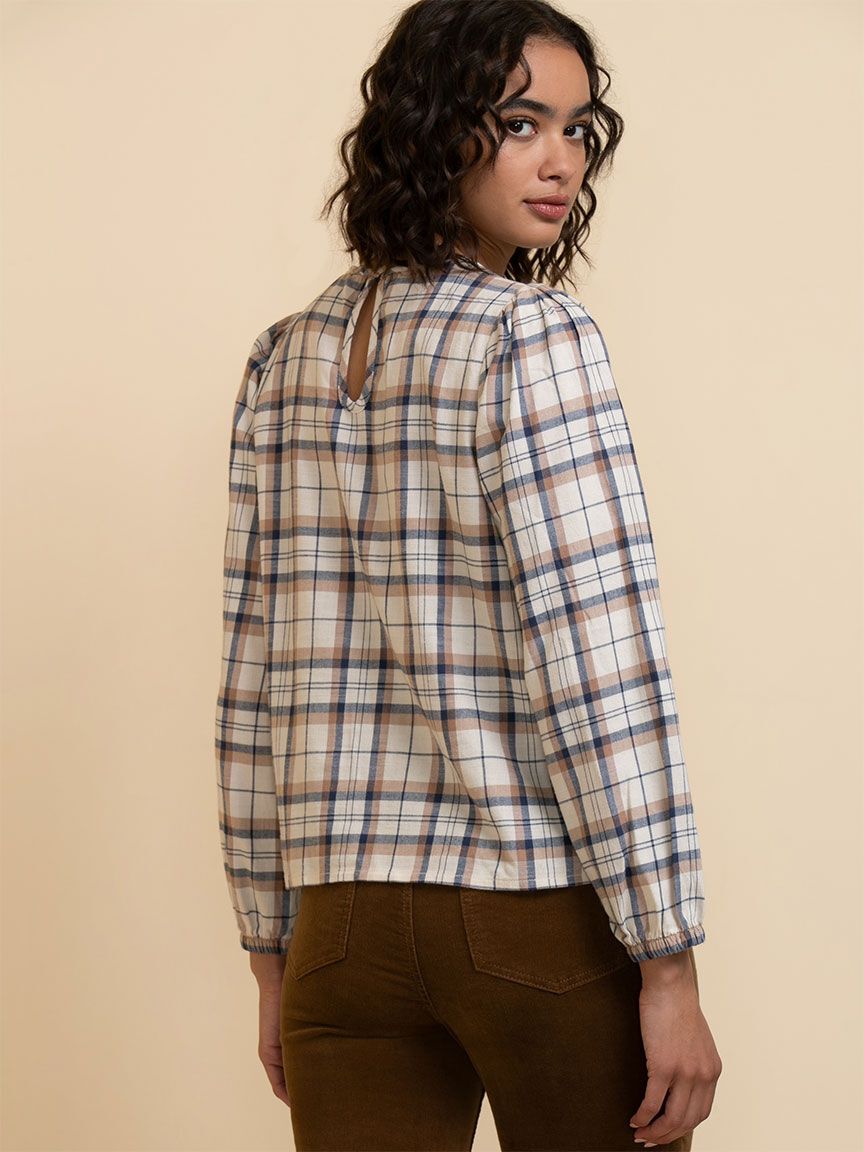 Long Sleeve Plaid Blouse Rickis