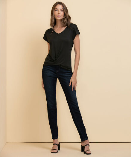 BB Collection Extend Shoulder Twist-Front Top, Black BB Collection Extend Shoulder Twist-Front Top, Black