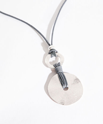 Molten Metal Pendant Necklace, Grey
