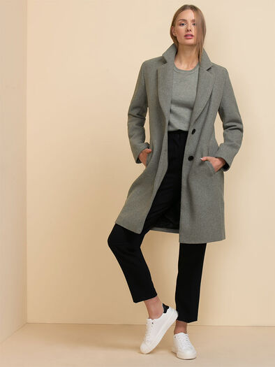 Kennedy Wool-Blend Topcoat, Grey