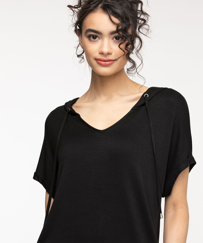 Short Sleeve Hooded Tunic Top Image 3