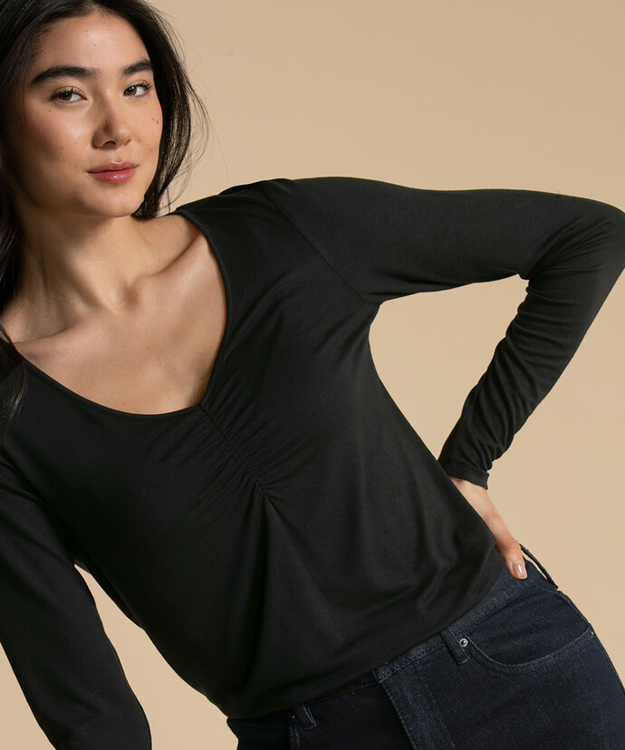 Eco-Friendly Ruched Front Essential Top Image 1