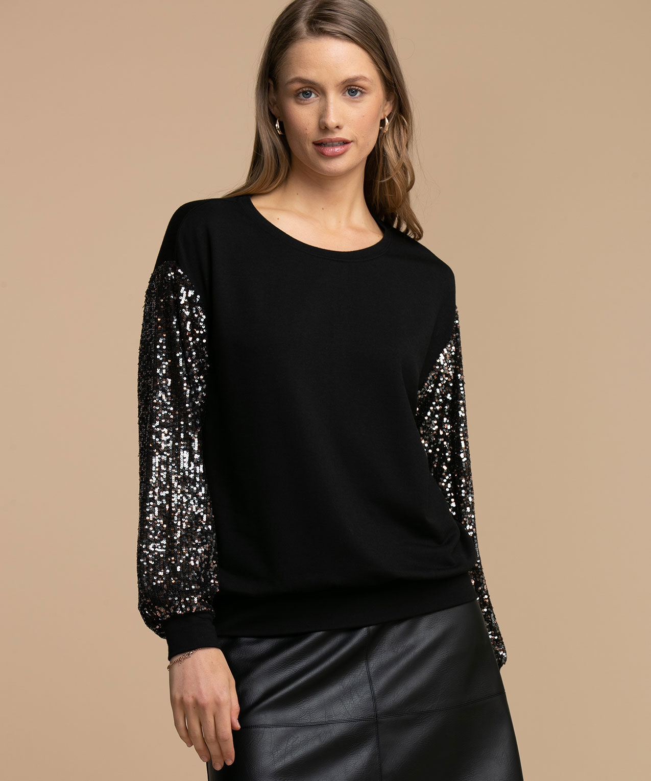 Sequin Sleeve Sweatshirt Rickis