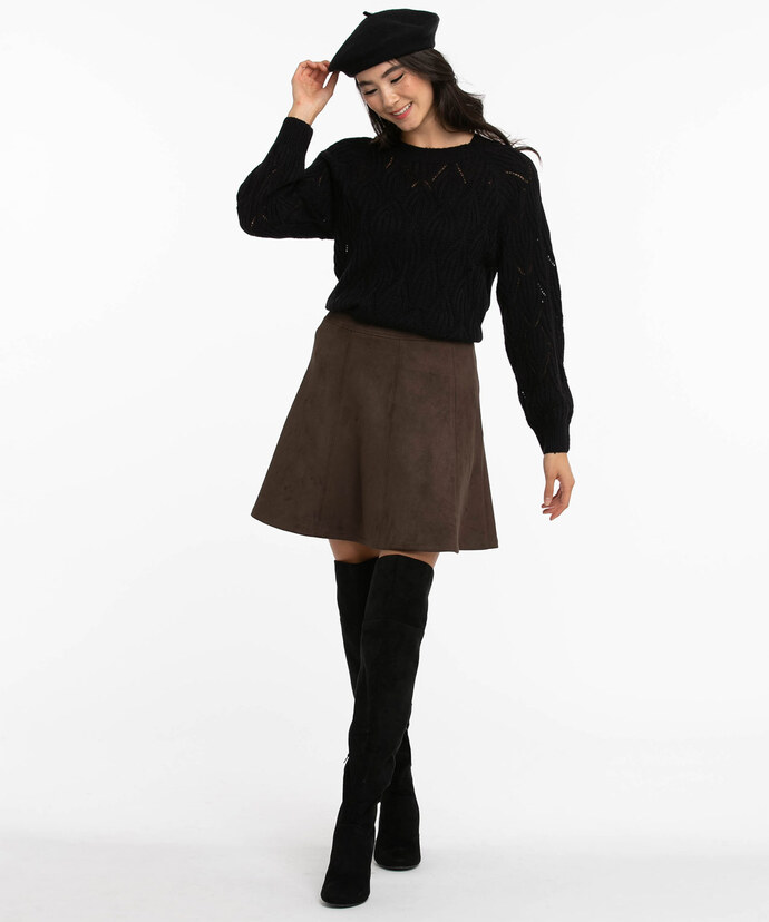 Pointelle Boat Neck Sweater Image 2