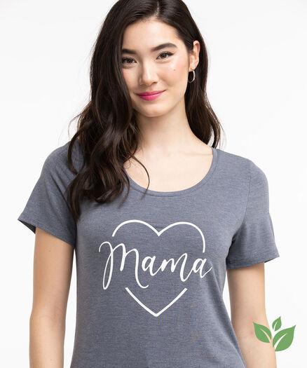 Eco-Friendly Scoop Neck "Mama" Tee, Indigo Mom