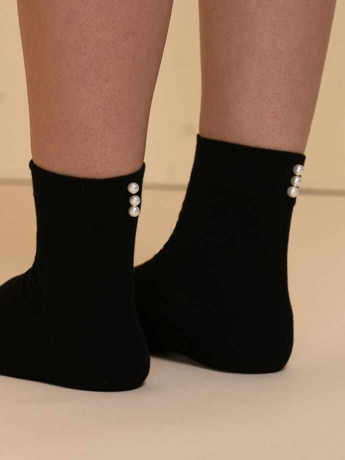 Ankle Socks with Pearls Image 2