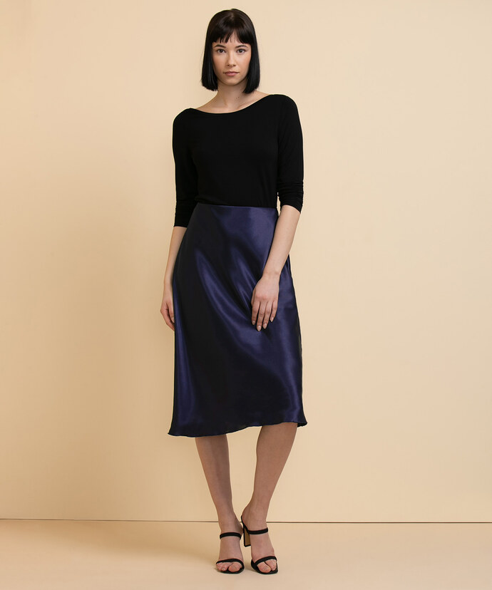 Tash + Sophie Satin Elastic Waist Skirt Image 3