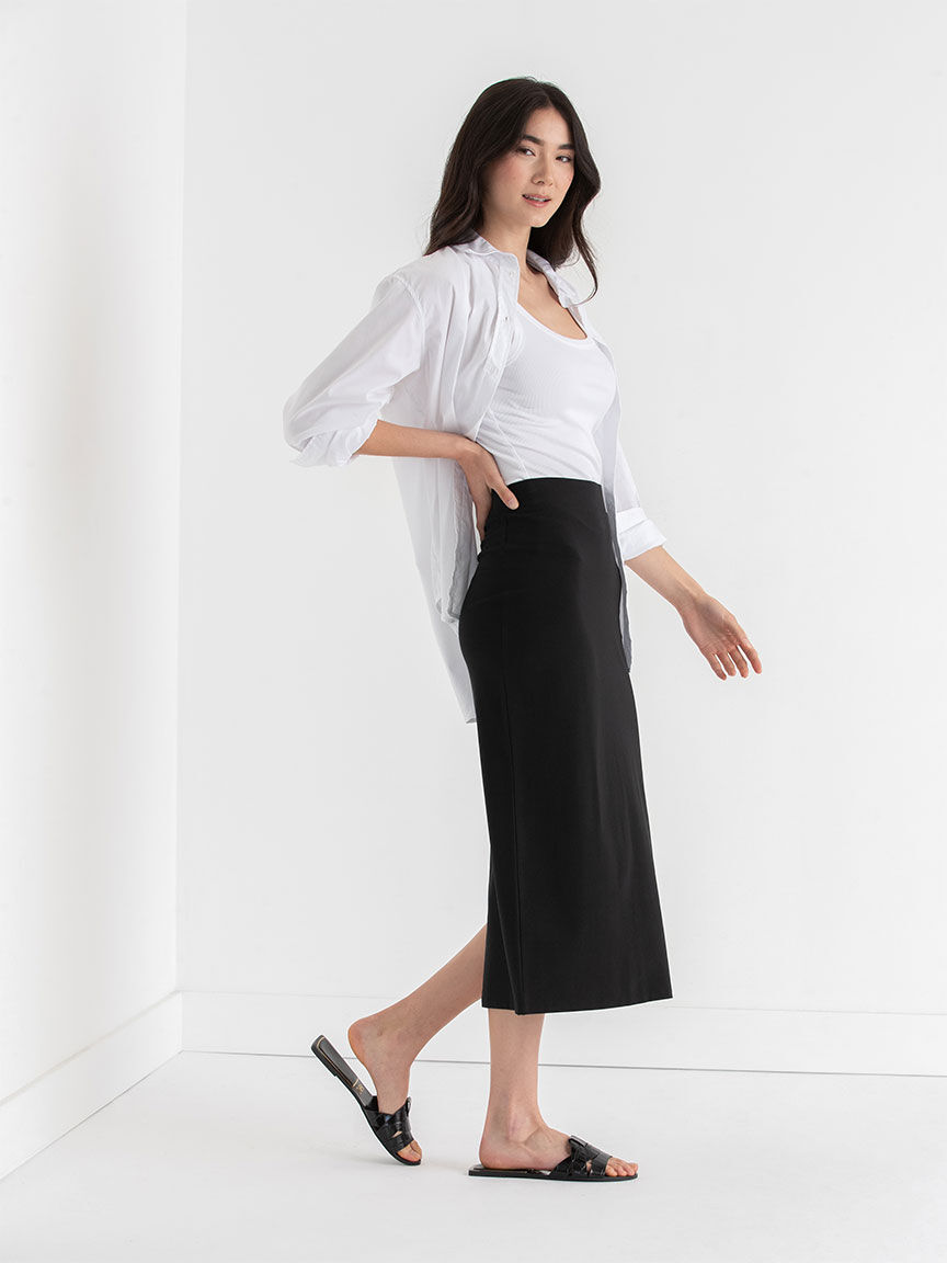 Knit Black Midi Skirt Rickis