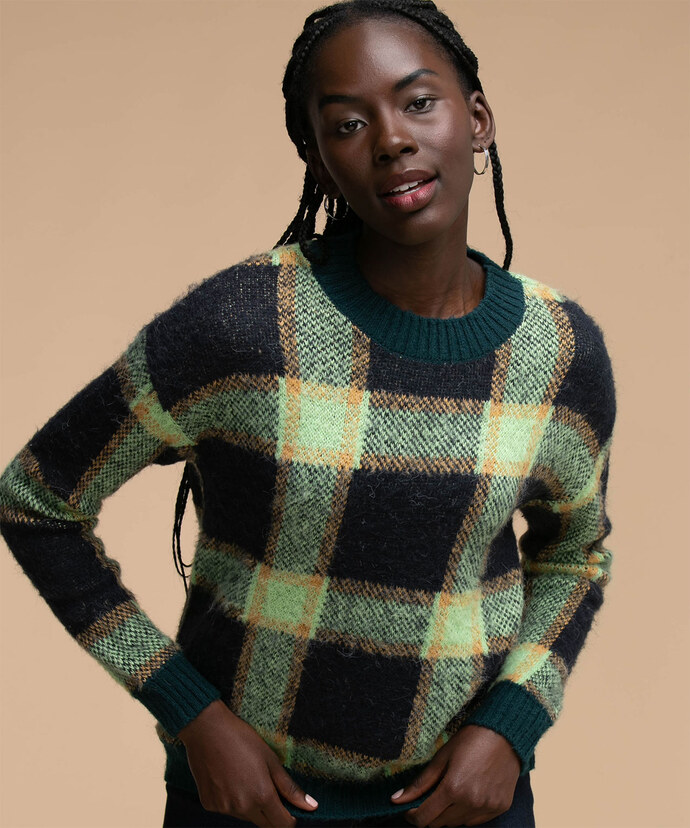 Plaid Pullover Sweater Image 1