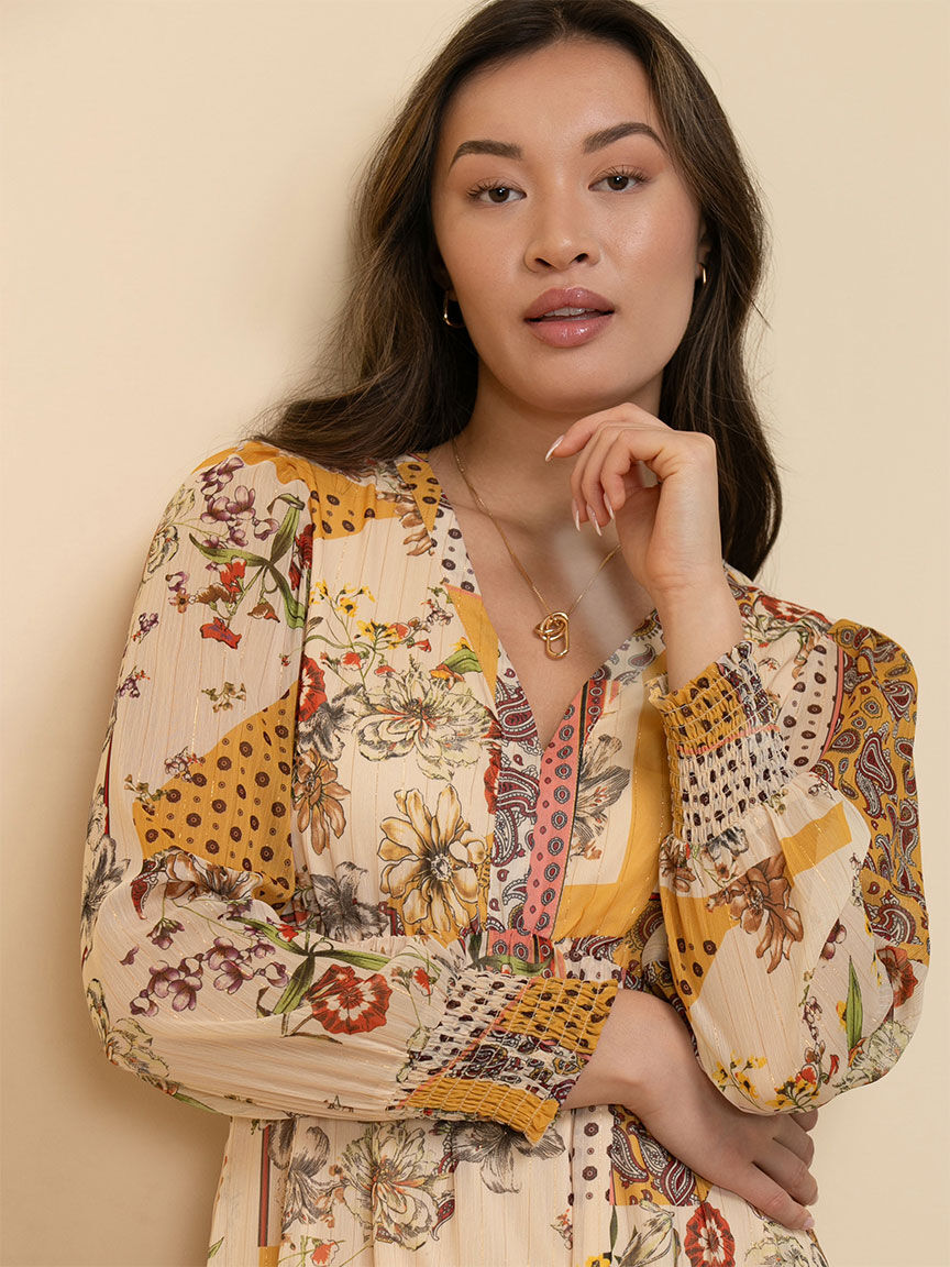 Boho long sleeve sales maxi