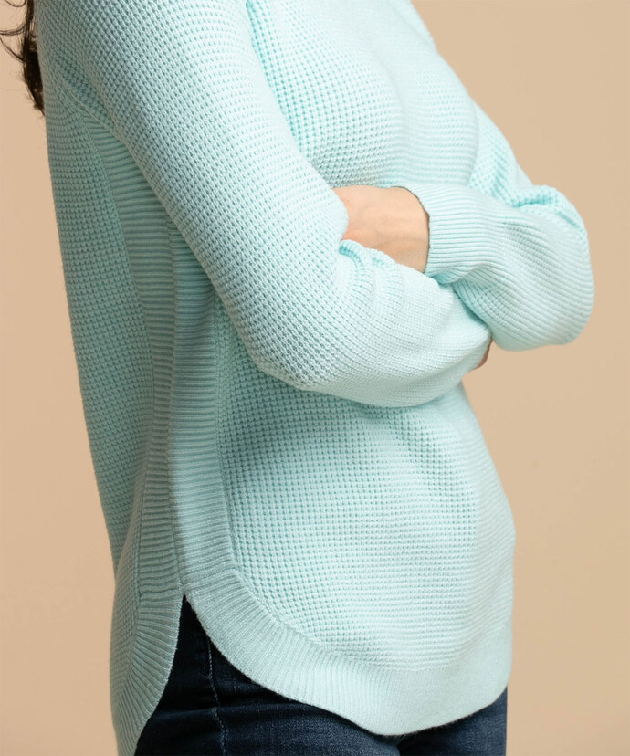 Waffle Knit Shirttail Sweater Image 3