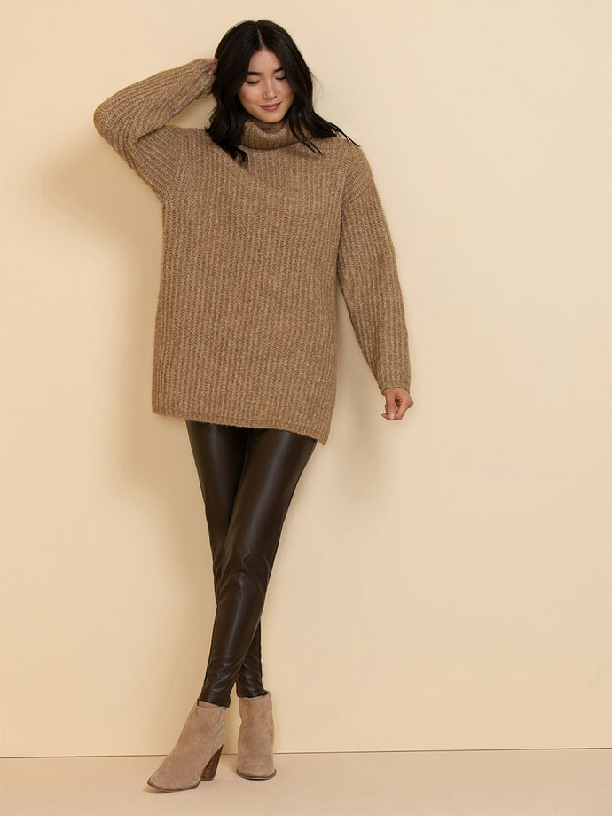Wool-Blend Chunky Tunic Sweater Image 3