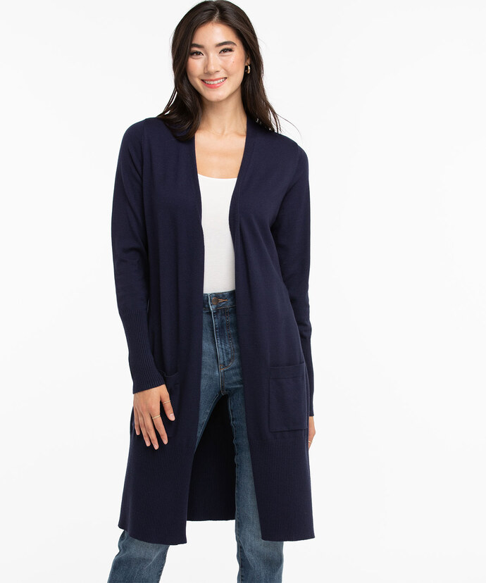 Eco-Friendly Ribbed Duster Cardigan Image 5
