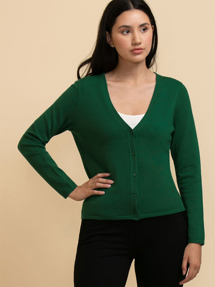 V-Neck Button Down Cardigan Image 4
