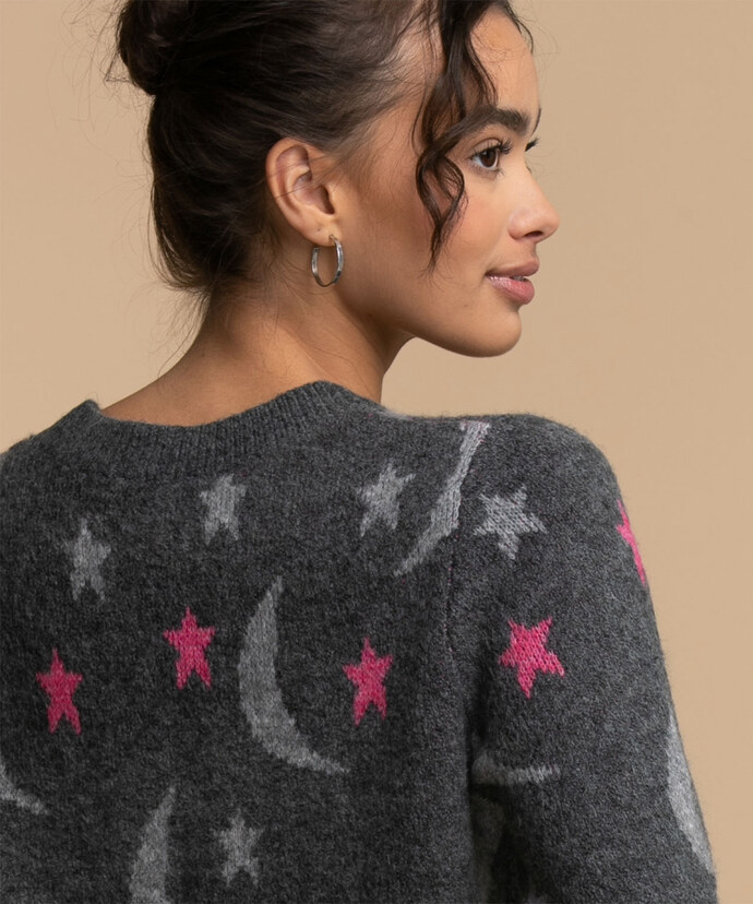 Celestial Intarsia Pullover Sweater Image 3