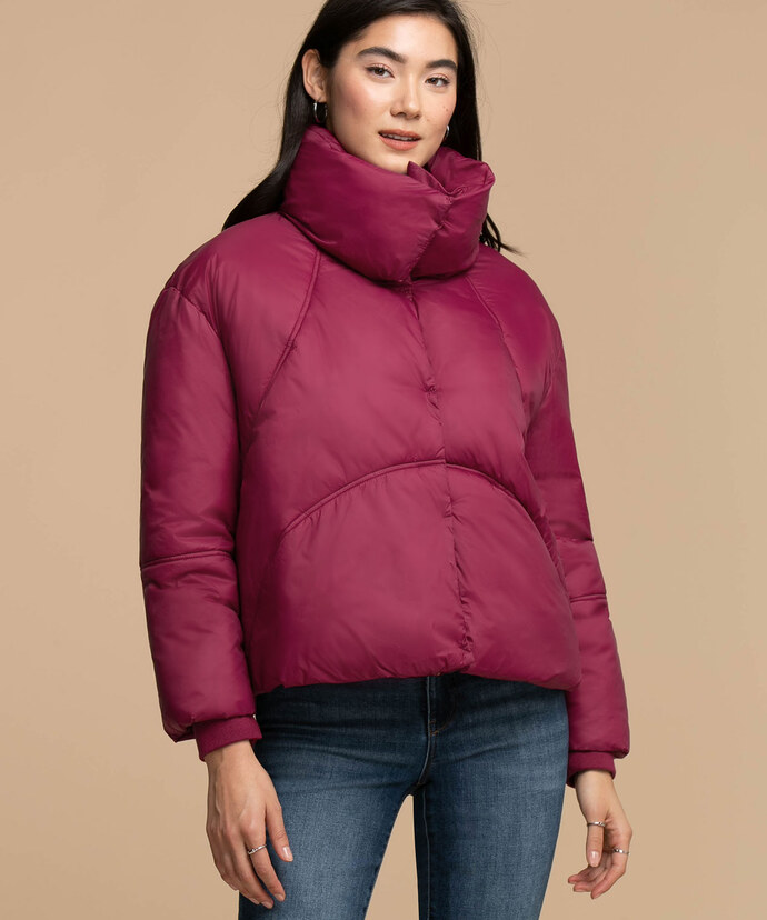 Snap Front Puffer Jacket Image 1
