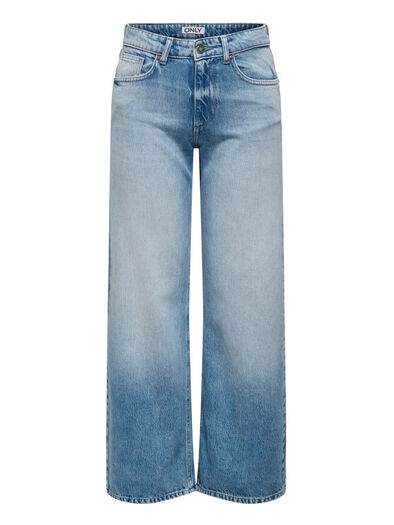 Hope Low Waist Wide Leg Jeans, Light Medium Blue Denim Hope Low Waist Wide Leg Jeans, Light Medium Blue Denim