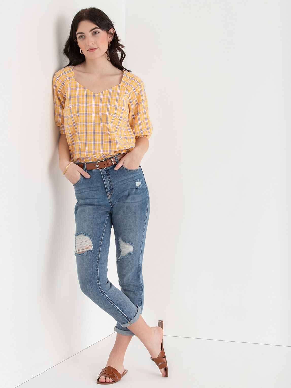 Sweetheart Puff Sleeve Blouse