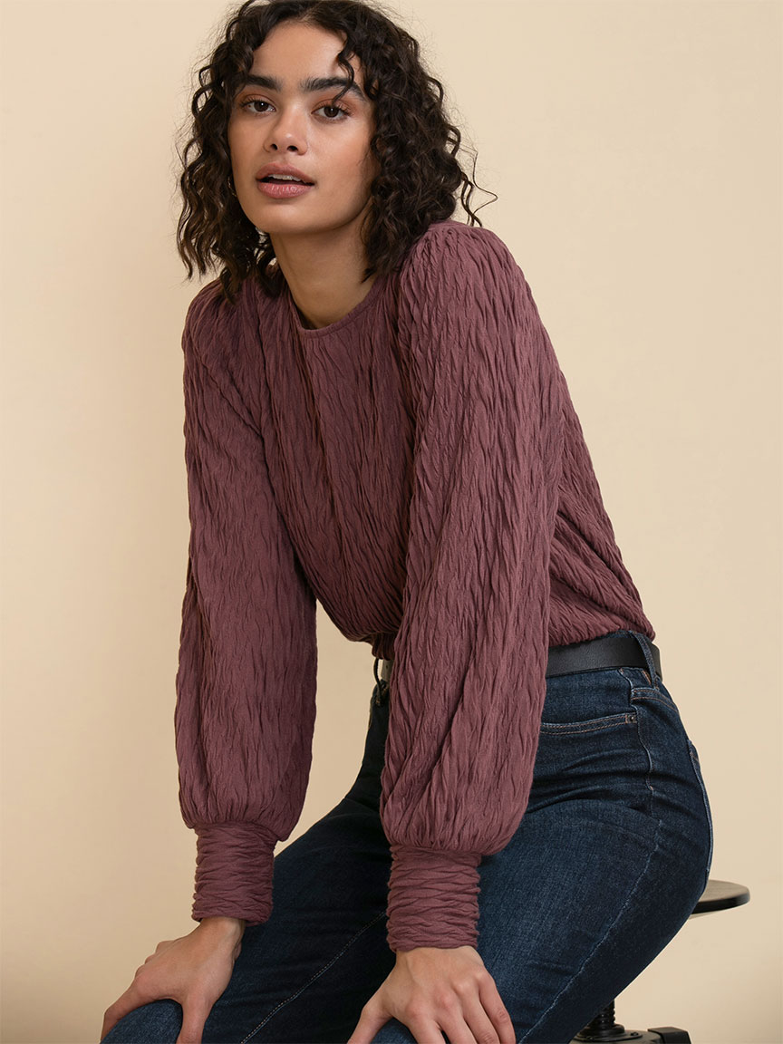 Long Sleeve Textured Knit Top