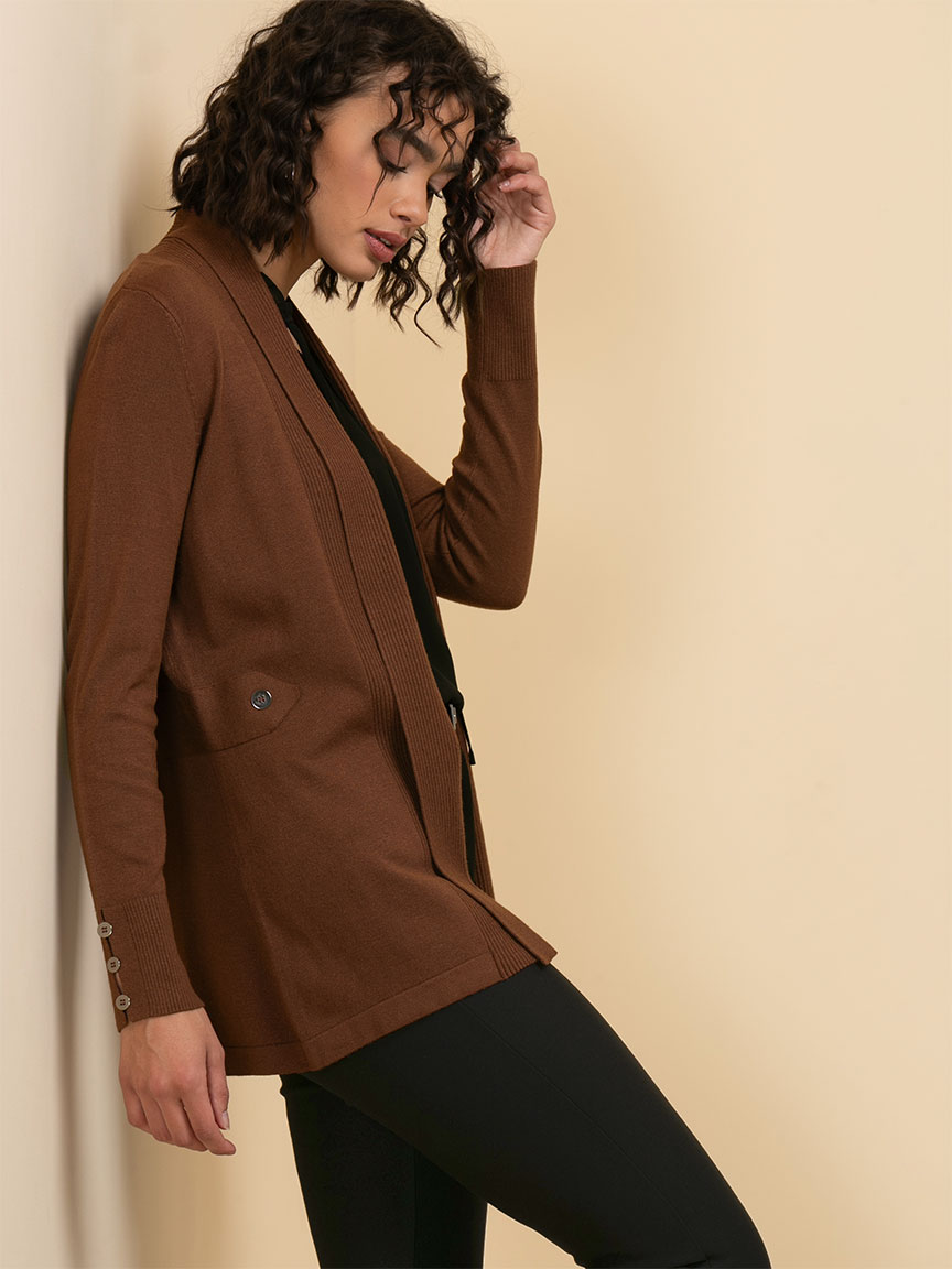 Side Tab Button Cardigan