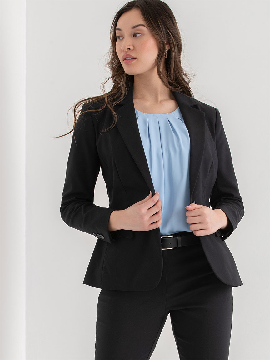 Single Button Cotton Sateen Blazer