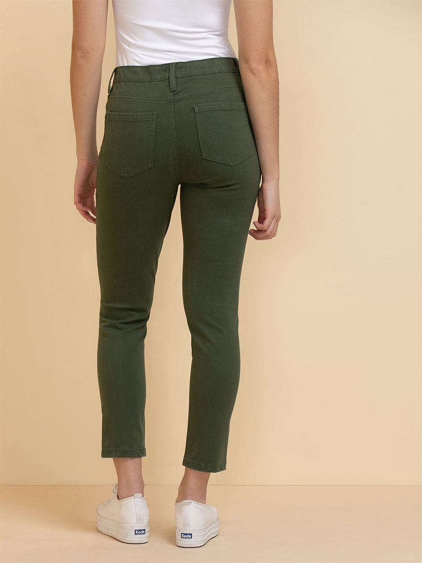 Embroidered Skylar Skinny Ankle Pant