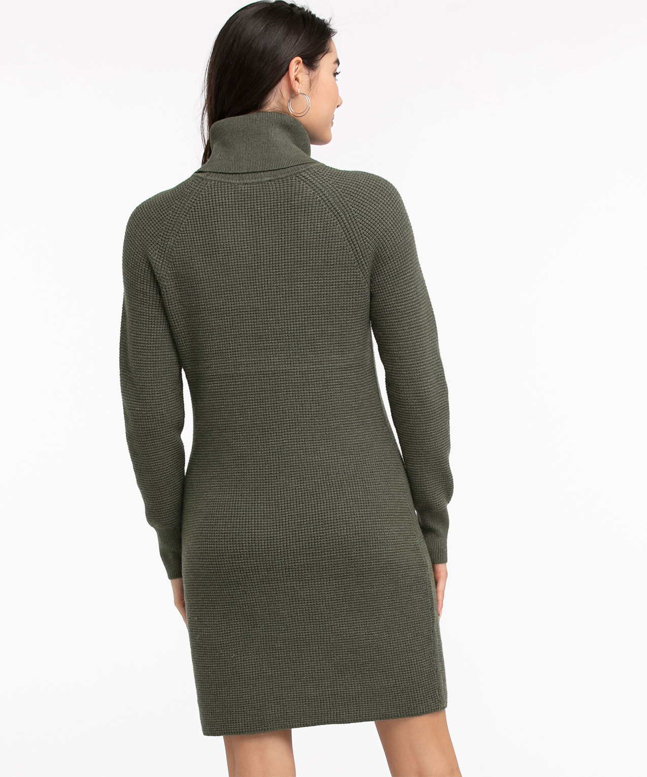 Waffle Stitch Cowl Neck Dress