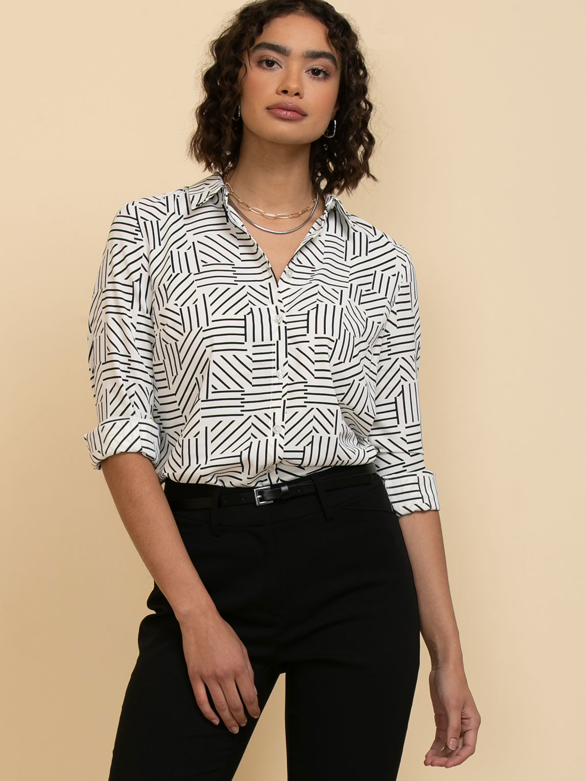 Nicole Long Sleeve Collared Shirt