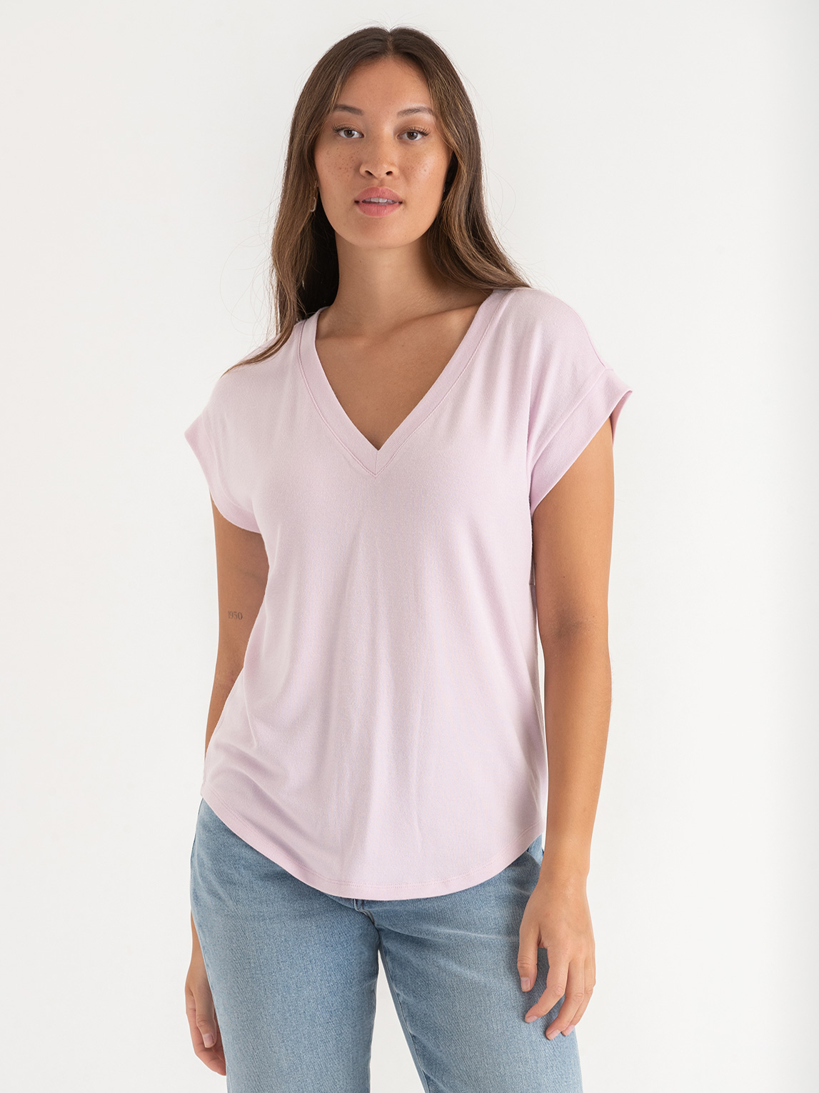 V-Neck Knit Hacci Top