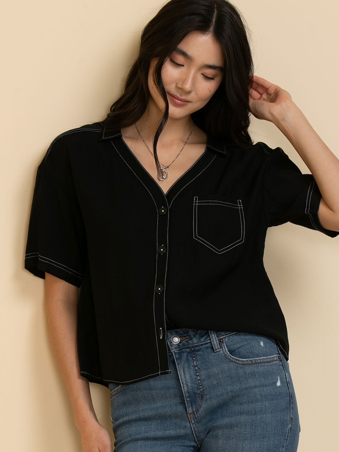 Relaxed Short Sleeve Top