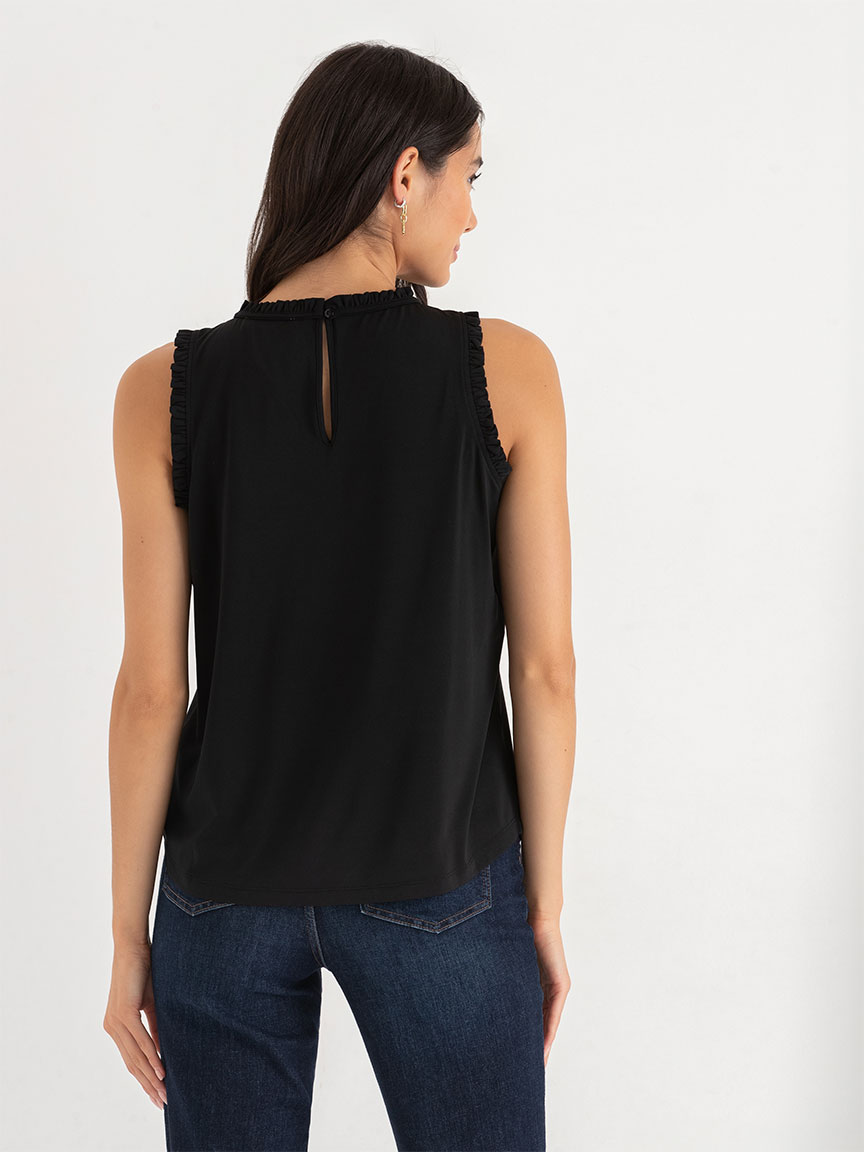 Rory Sleeveless Ruffle Trim Top