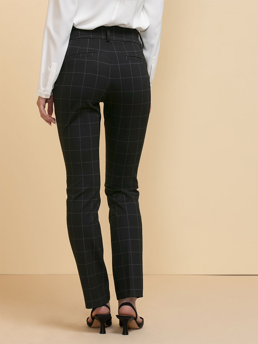 Spencer Straight Leg Pants Windowpane Luxe Ponte