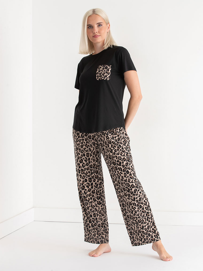 T-Shirt and Print Pants Pajama Set
