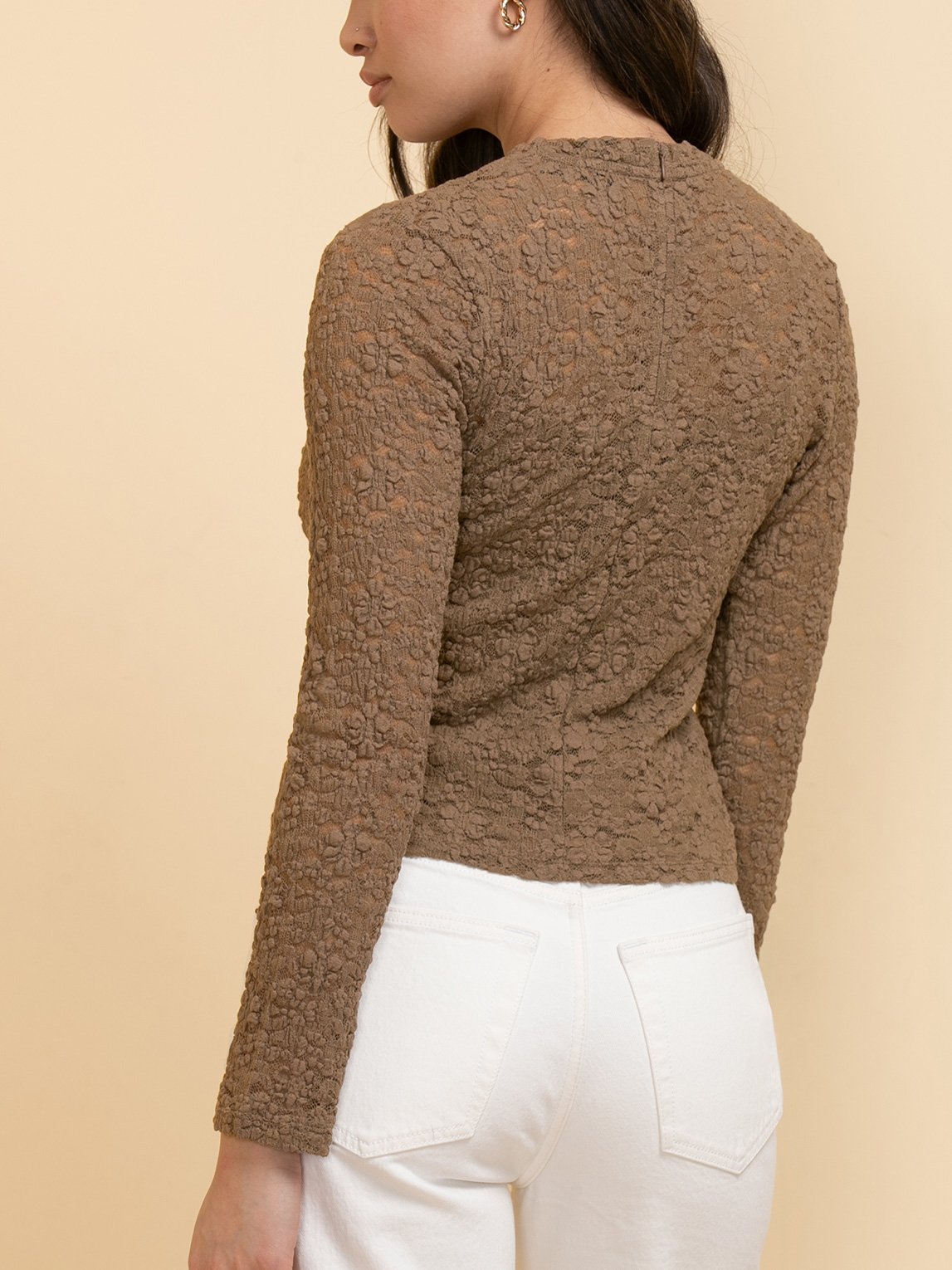 Long Sleeve Lace Blouse with Cami