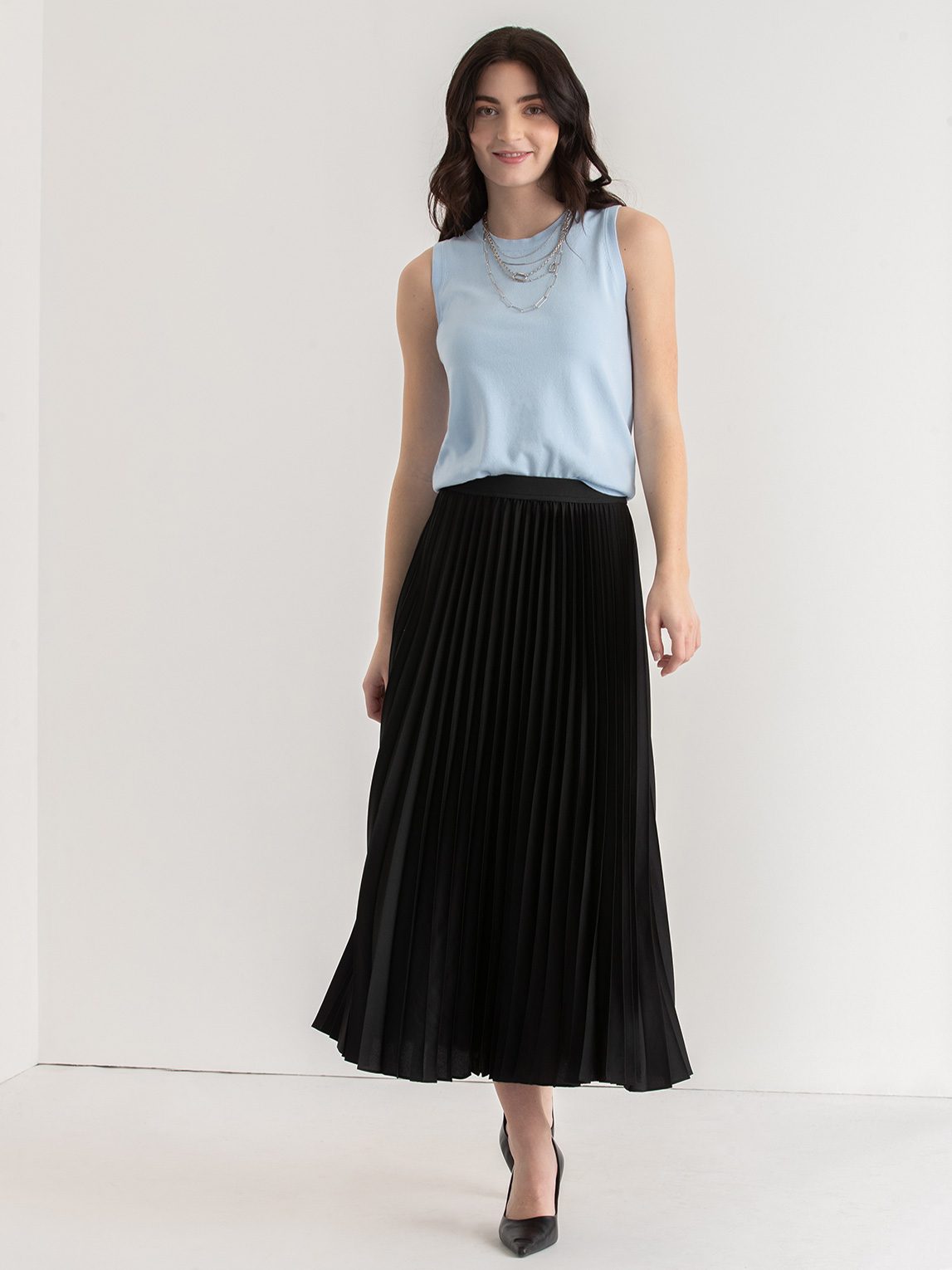 Pleated Midi Skirt