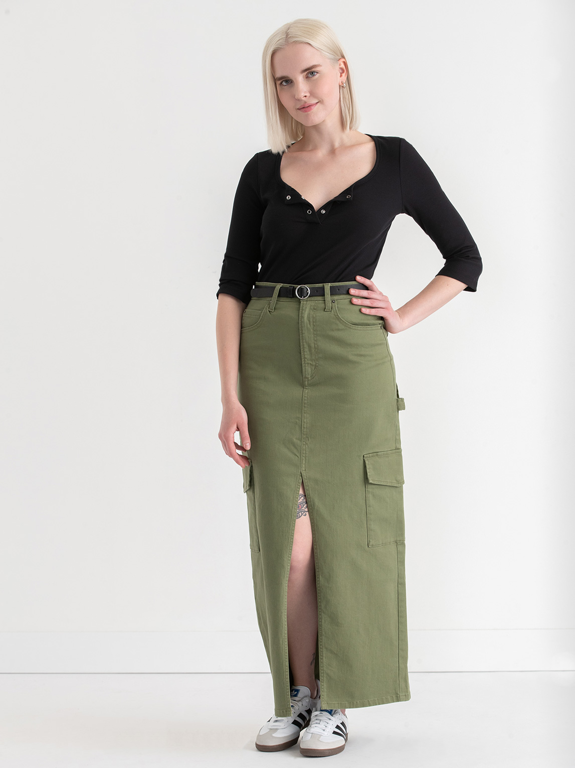 Henley Scoop Neck Top