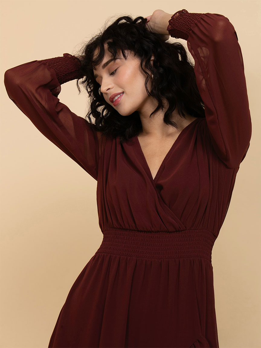 Nova Smocked Mini Dress Chiffon