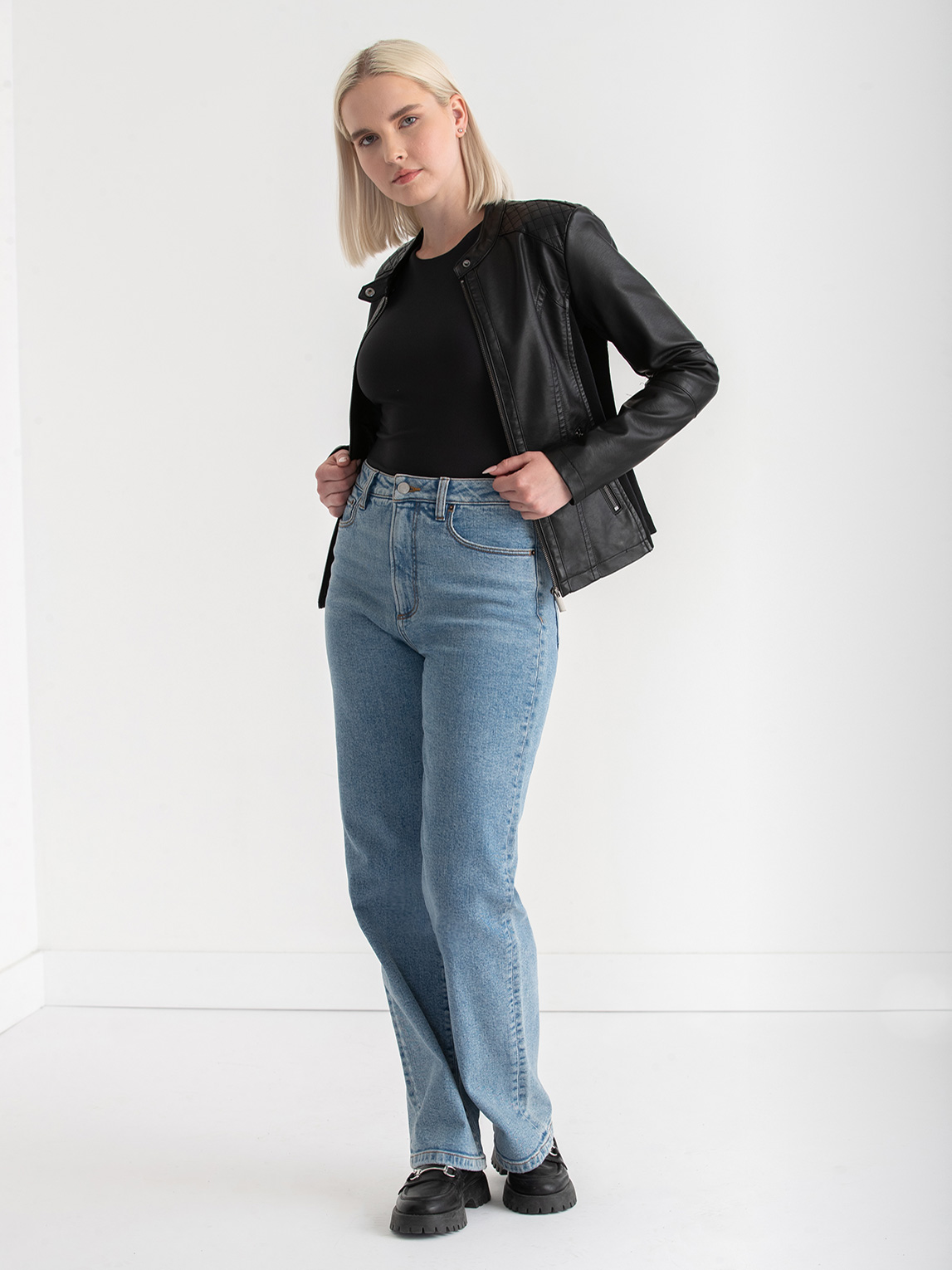 Hooded Faux Leather Jacket | Rickis