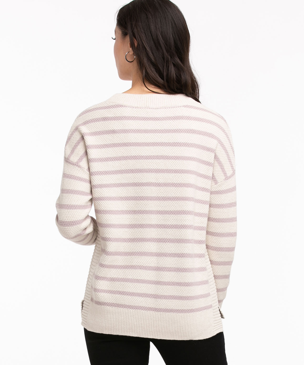 Waffle Knit Side Tab Sweater