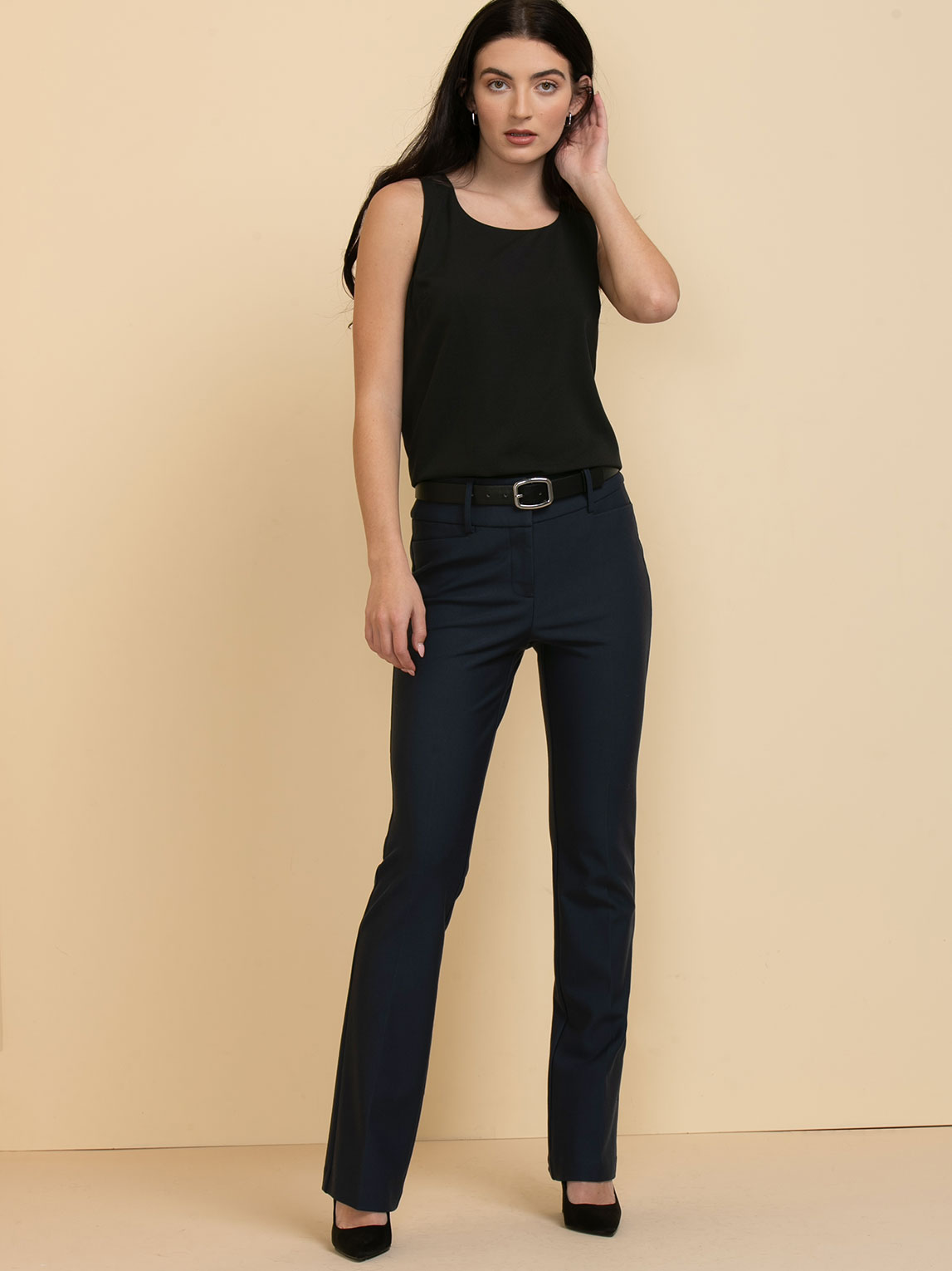 Lydia Sleeveless Scoop Neck Button-Back Blouse