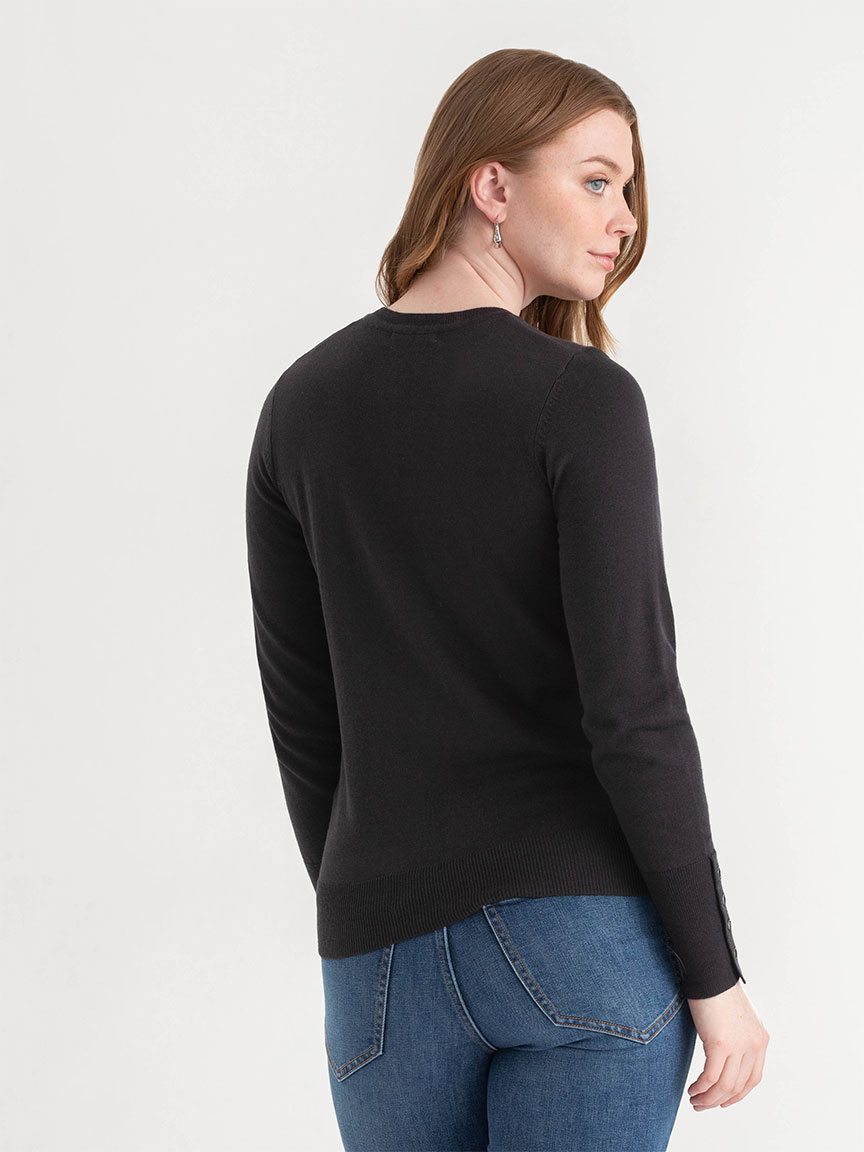 Cashmere Blend Sweater with Rivet Detail