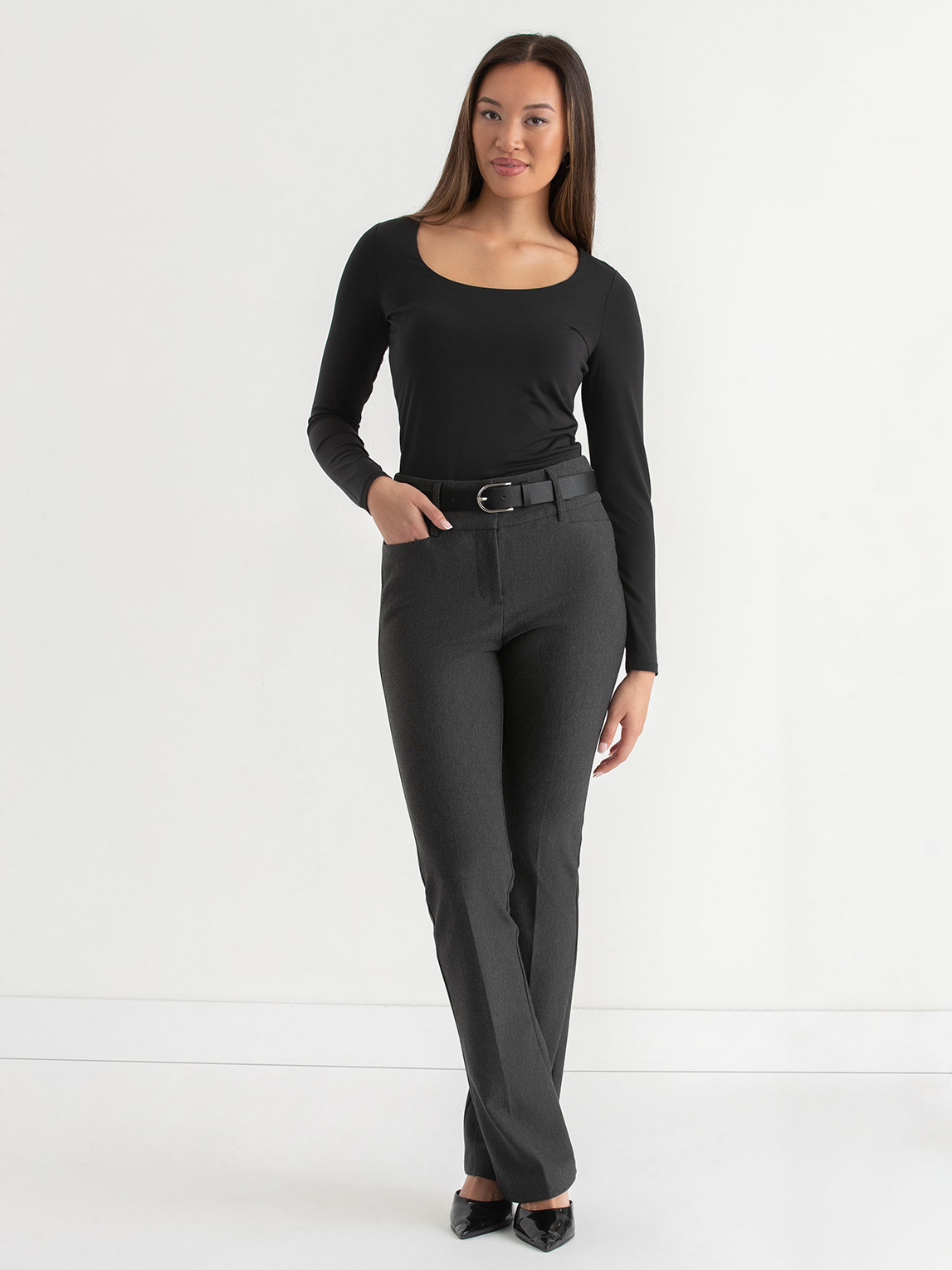 Long Sleeve Scoop Neck Top